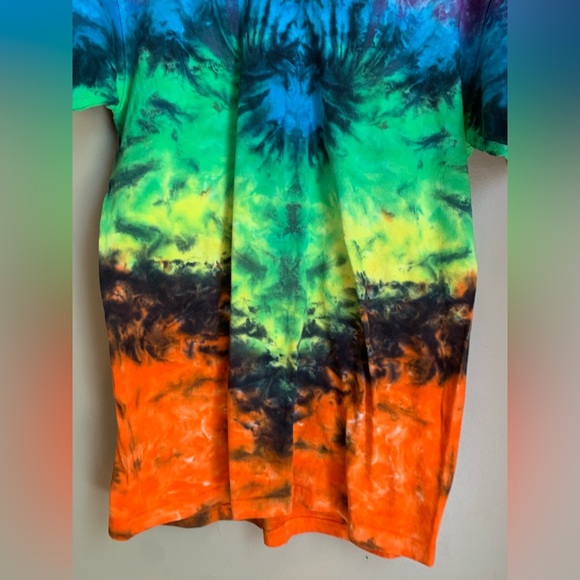 Liquid blue tie dye t shirt multicolor rainbow color - Picture 2 of 6
